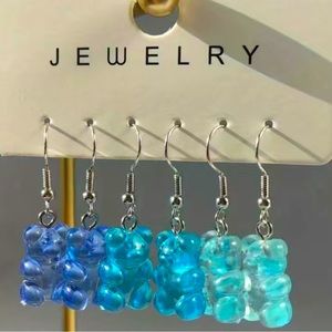3 Pairs Blue Gummy Bear Drop Earrings (Brand New!) 🧸💙✨